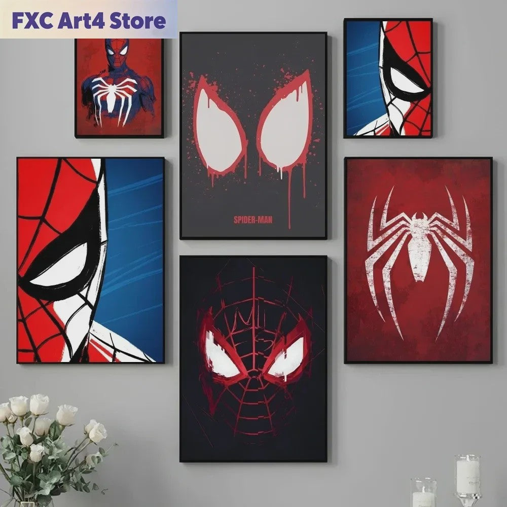 Frameloze Spiderman Poster - Marvel Kunst Print voor Woonkamer, Slaapkamer, Bar