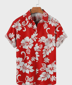 Heren Aloha Hawaï Hawaïaanse Bloemenprint Shirt Korte Mouw