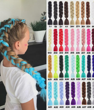 24 Inch Jumbo Braids Haarverlenging - Synthetisch Vlecht Haar in Kleurrijke Tinten