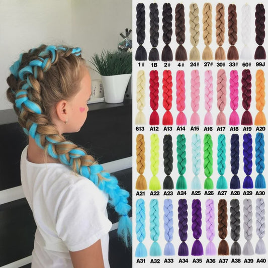 24 Inch Jumbo Braids Haarverlenging - Synthetisch Vlecht Haar in Kleurrijke Tinten