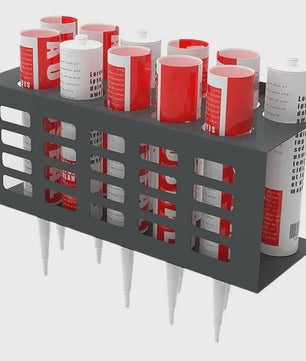 Wandmontage Kit Tube Houder voor 11 Tubes - Ruimtebesparende Werkplaats Organisatie