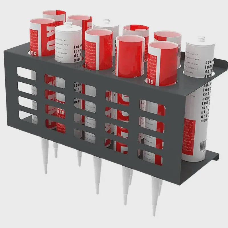 Wandmontage Kit Tube Houder voor 11 Tubes - Ruimtebesparende Werkplaats Organisatie