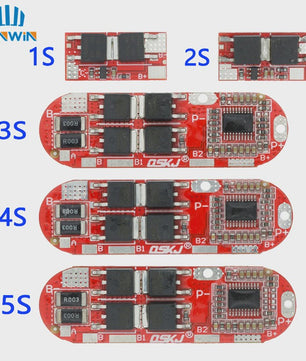 Universele BMS Beschermingsmodule voor 1S tot 5S Li-ion/Lipo Batterijen (10A/25A)