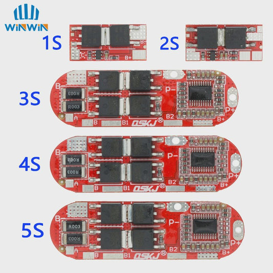 Universele BMS Beschermingsmodule voor 1S tot 5S Li-ion/Lipo Batterijen (10A/25A)