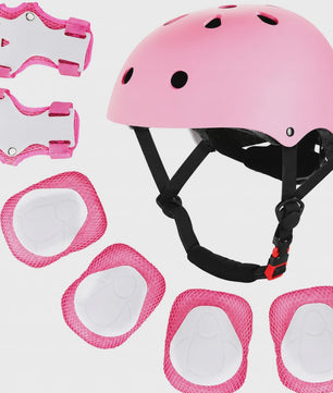 Kinder Helm & Beschermers Set Roze - Verstelbaar voor Fiets, Skateboard, Scooter