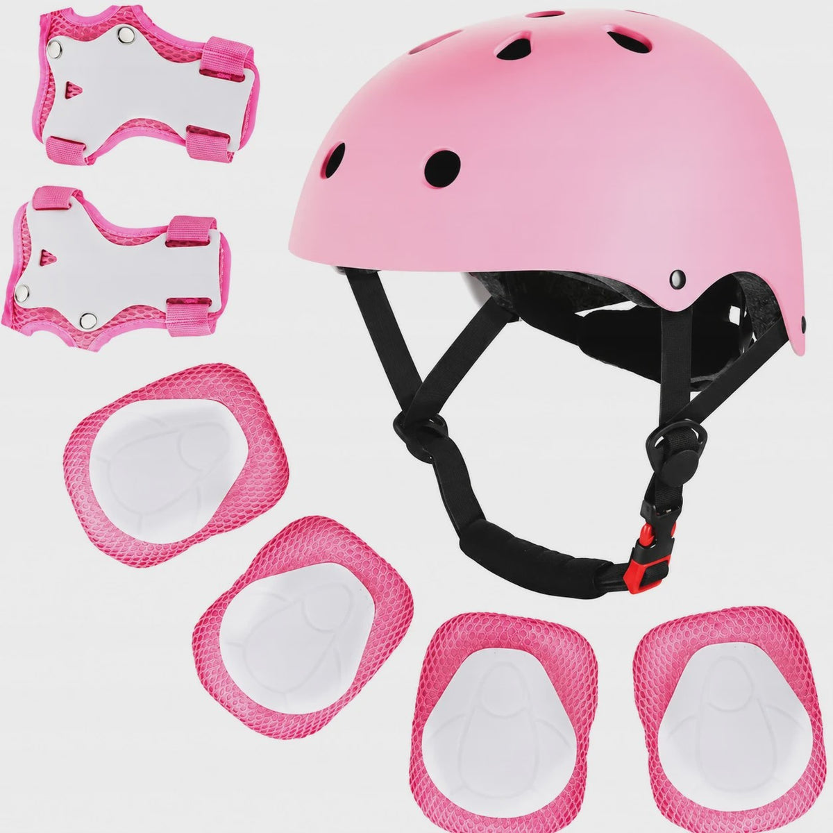 Kinder Helm & Beschermers Set Roze - Verstelbaar voor Fiets, Skateboard, Scooter