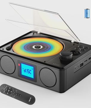 Draagbare CD-speler met Bluetooth, FM Radio, Afstandsbediening & Oplaadbaar