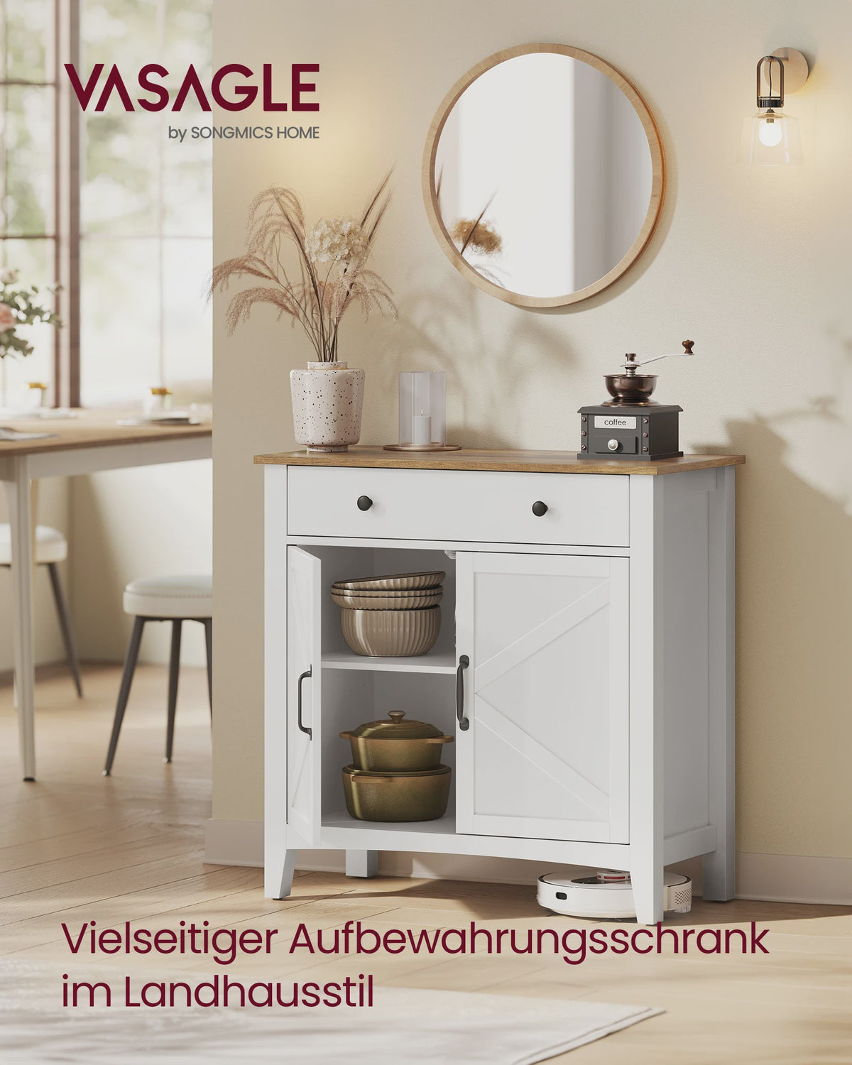 Landelijke Sideboard Kast met Lades en Deuren - Stijlvolle Opbergoplossing