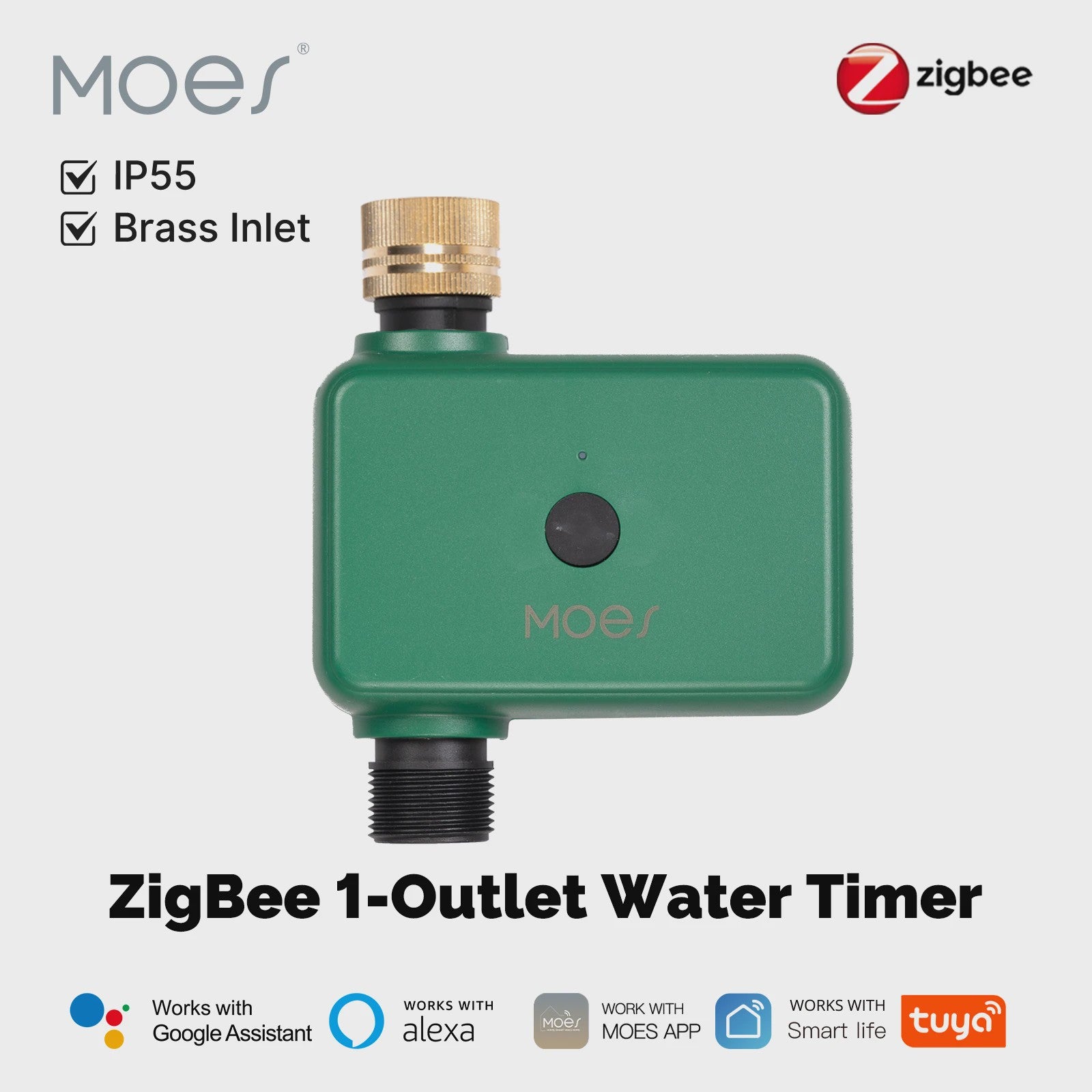 MOES Tuya ZigBee Slimme Water Timer voor Tuinsproeiers & Druppelsystemen - App & Spraakgestuurd