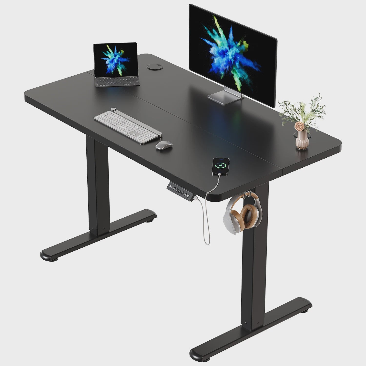 Elektrisch In Hoogte Verstelbaar Bureau met USB Poort - Sta-Zit Computerbureau