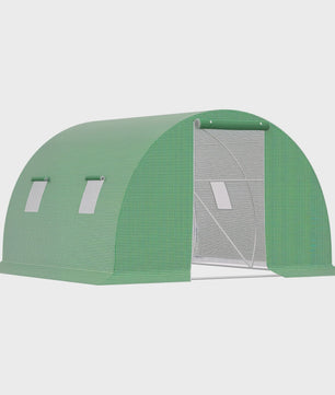 Outsunny Tunnel Kas 9m² - 3x3x2m - Groen - Met Roll-up Deur en 4 Ramen