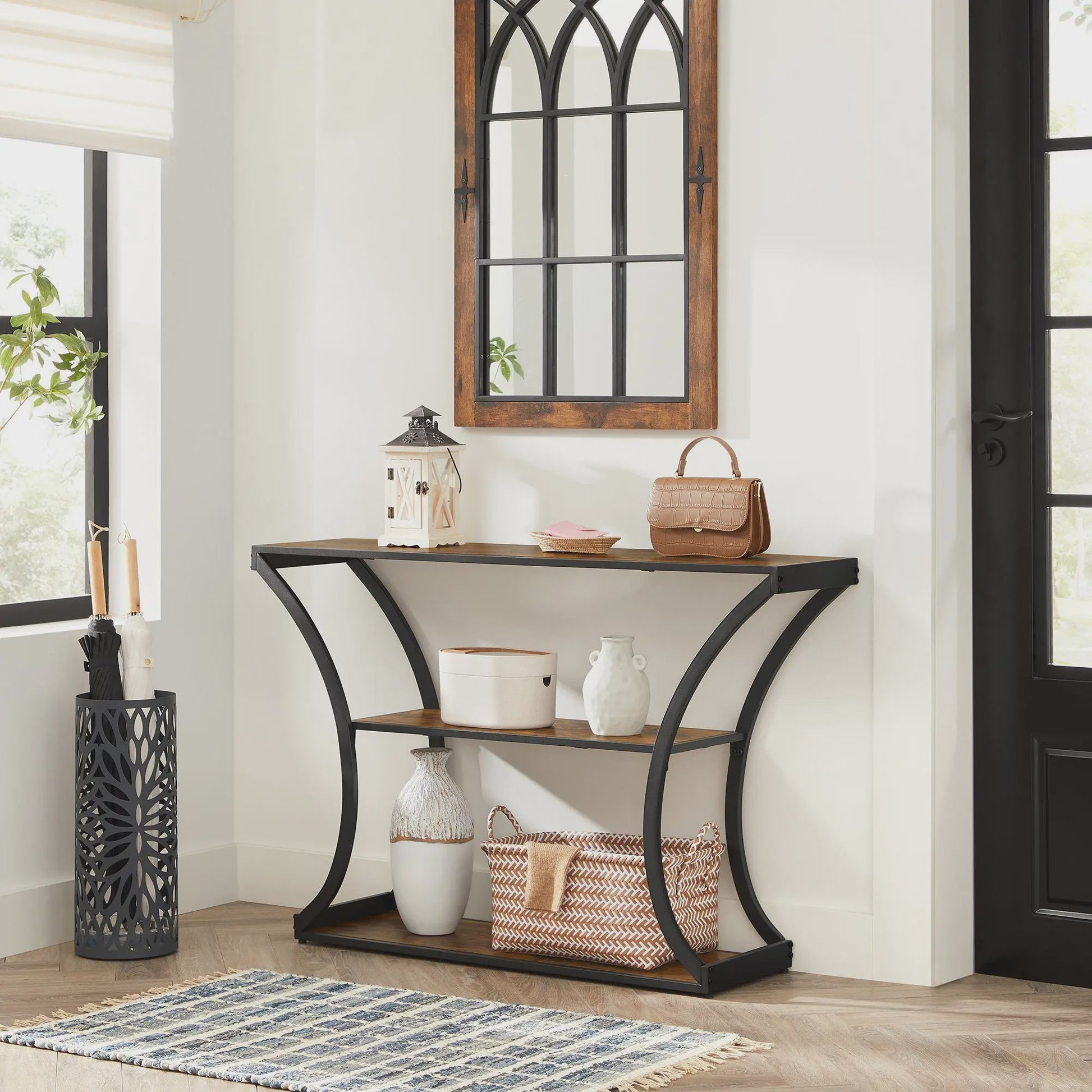 VASAGLE Console Tafel met 2 etages - Vintage Design voor Hal en Woonkamer