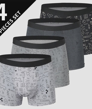 4-delige Set Heren Boxershorts - Sneldrogend, Comfortabel & Trendy Design
