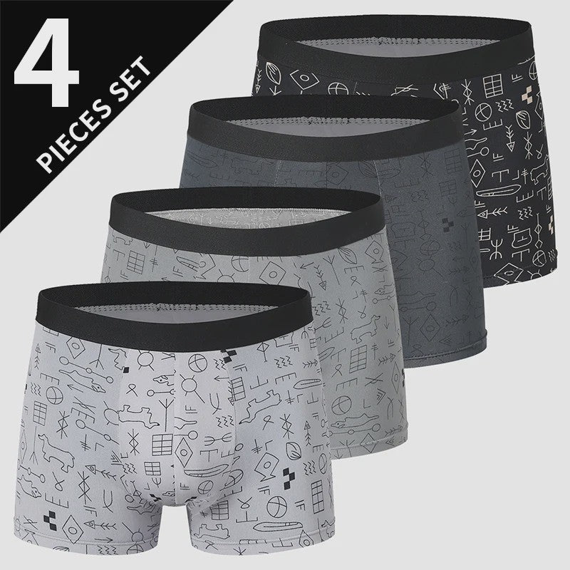 4-delige Set Heren Boxershorts - Sneldrogend, Comfortabel & Trendy Design