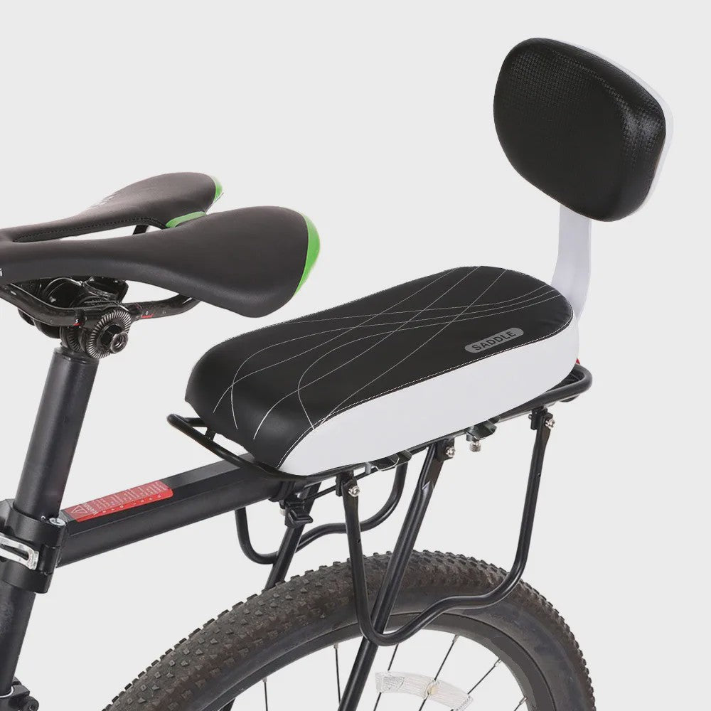 Fiets Kinderzitje Achterbank met Rugleuning en Handgrepen - PU Leer