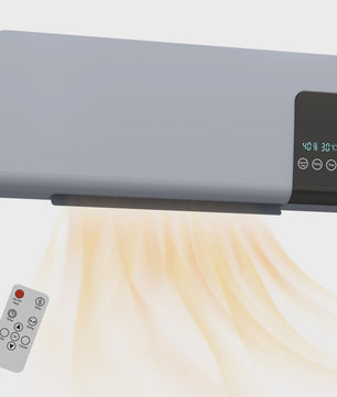 Elektrische Wandverwarming 1000W/2000W met LED Display en Afstandsbediening - Grijs