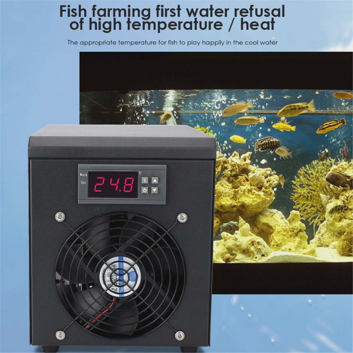 55L Aquarium Koelmachine - Stille Waterkoeler voor Vissen en Aquacultuur
