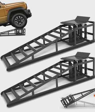 2x Hydraulische Oprijplaten met Rollers & Krik - 5T Heavy-Duty Garage Lift