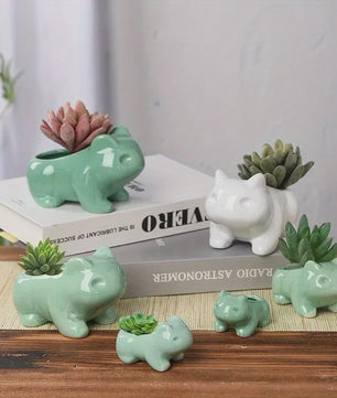 Schattige Keramische Mini Bloempot voor Succulenten & Kleine Plantjes - Leuk voor Huis & Tuin