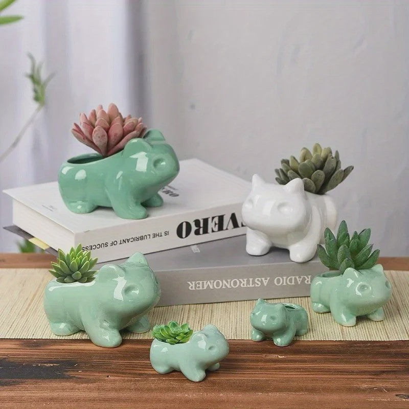 Schattige Keramische Mini Bloempot voor Succulenten & Kleine Plantjes - Leuk voor Huis & Tuin