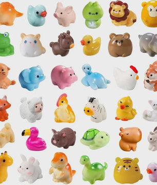 Set van 40 Miniatuur Resin Dierenfiguren - Sprookjestuin & Knutselaccessoires