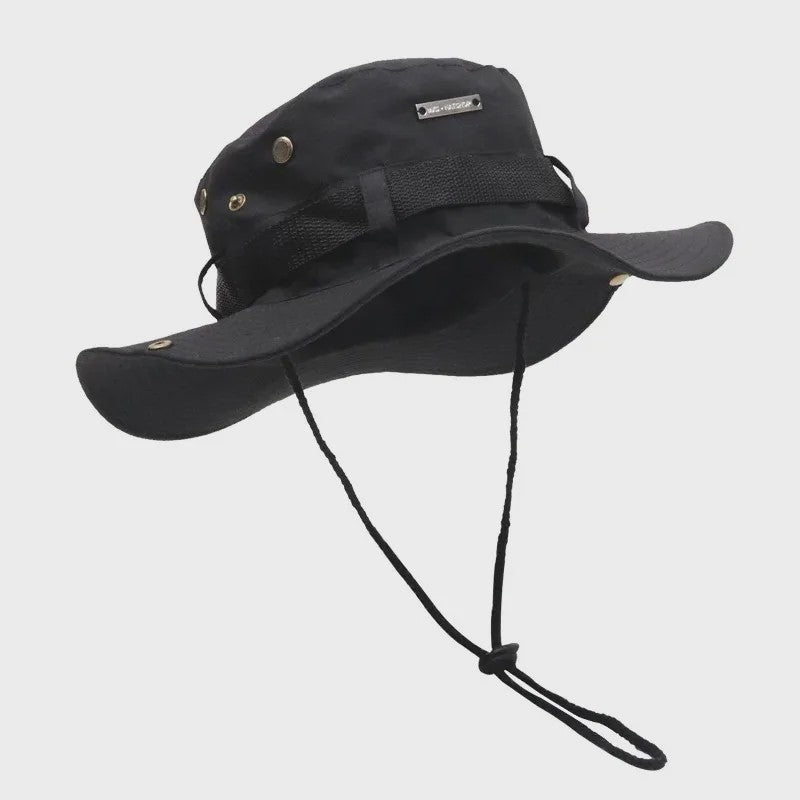 Heren Bucket Hat met Brede Rand - UV Bescherming voor Vissen, Wandelen & Outdoor