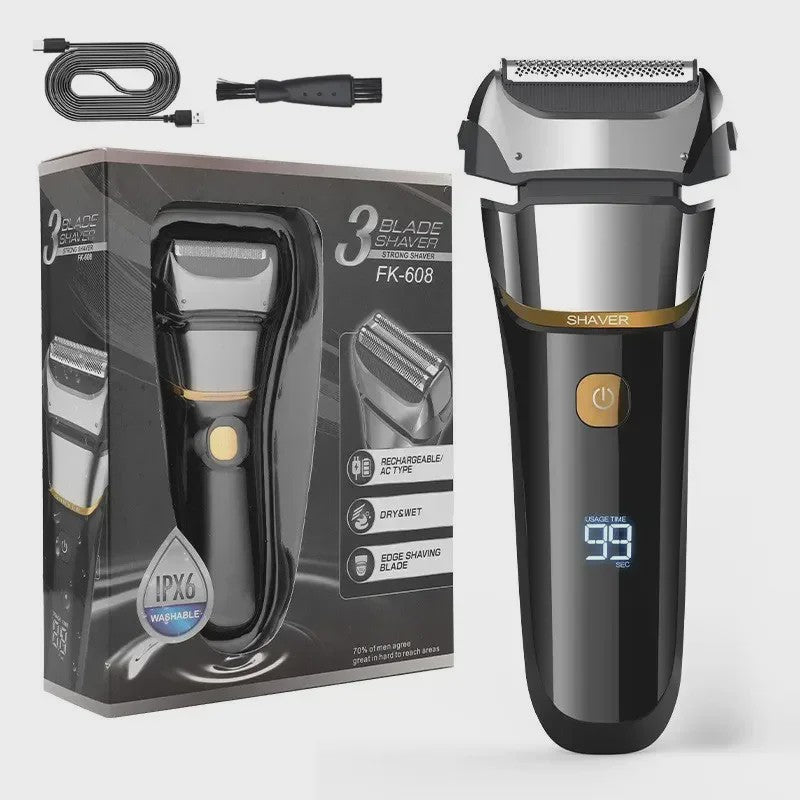 Tinsol FK608 Elektrisch Scheerapparaat Mannen - 3-Mes, Trimmer & Smart Display