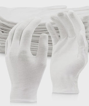 12 Paar Witte Katoenen Handschoenen - Cosmetica, Handverzorging & Bescherming