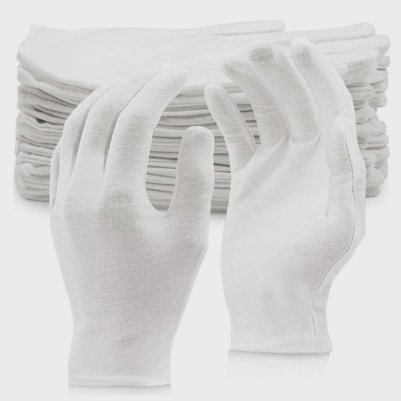 12 Paar Witte Katoenen Handschoenen - Cosmetica, Handverzorging & Bescherming