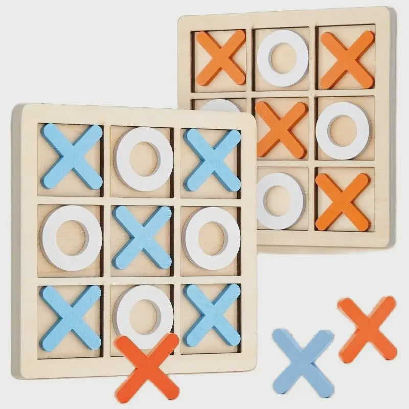 Houten Montessori Boter-kaas-en-eieren Spel: Interactieve Puzzel voor Kinderen - Educatief en Hersentrainend Speelgoed