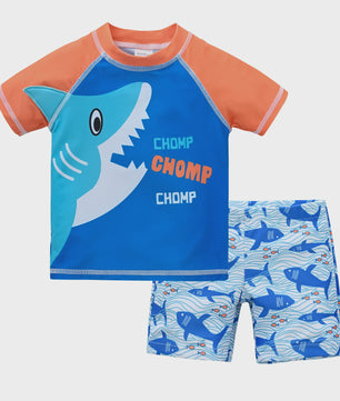 Zomer Zwempak Set Jongens met Haaienprint - T-shirt en Boardshort