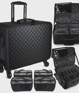 Professionele Make-up Trolley Koffer - Grote Capaciteit & Flexibele Indeling