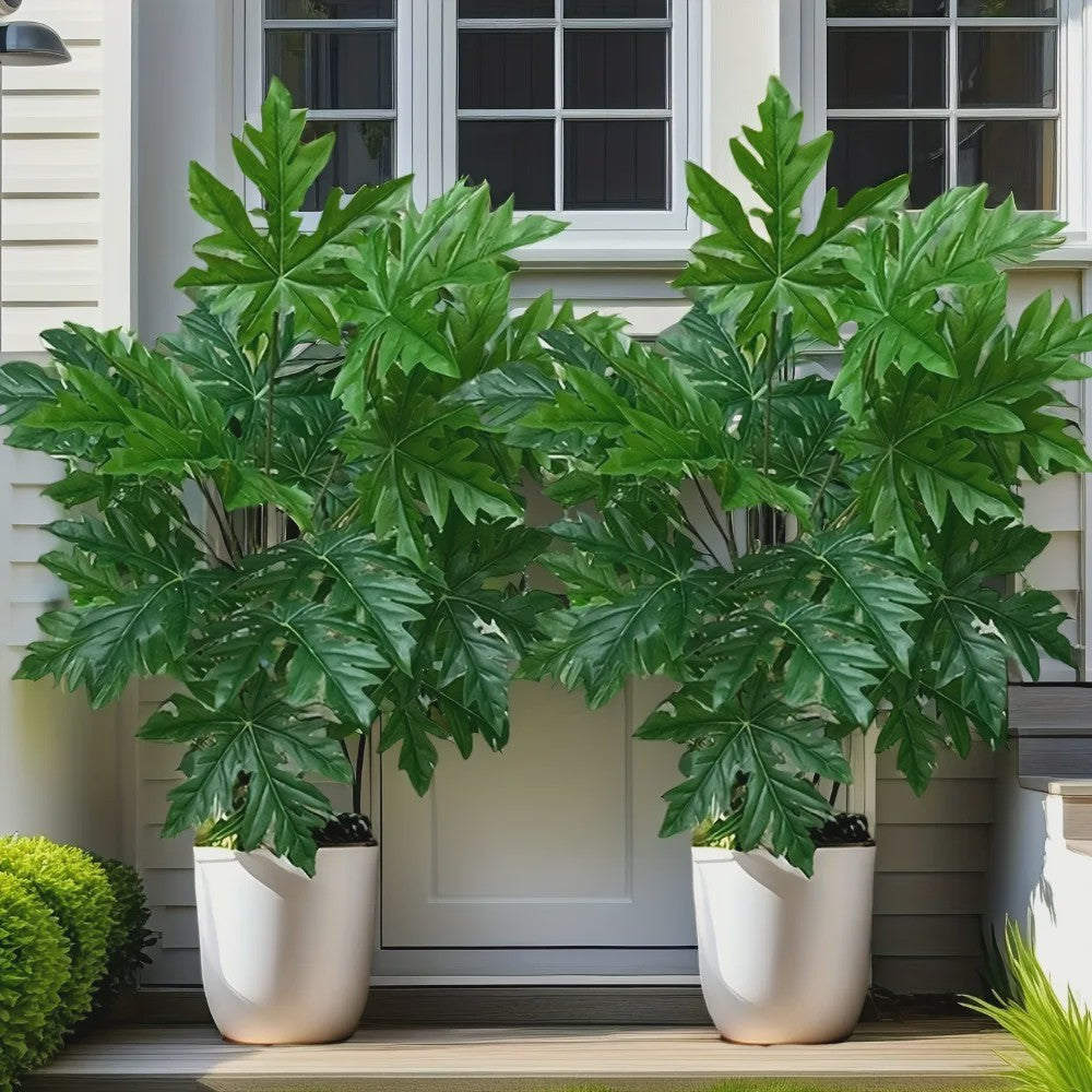 Kunstplant Papayablad - 65cm Kunstmatige Jungle Palmboom voor Huis, Tuin & Feestdecoratie