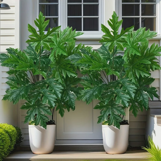 Kunstplant Papayablad - 65cm Kunstmatige Jungle Palmboom voor Huis, Tuin & Feestdecoratie