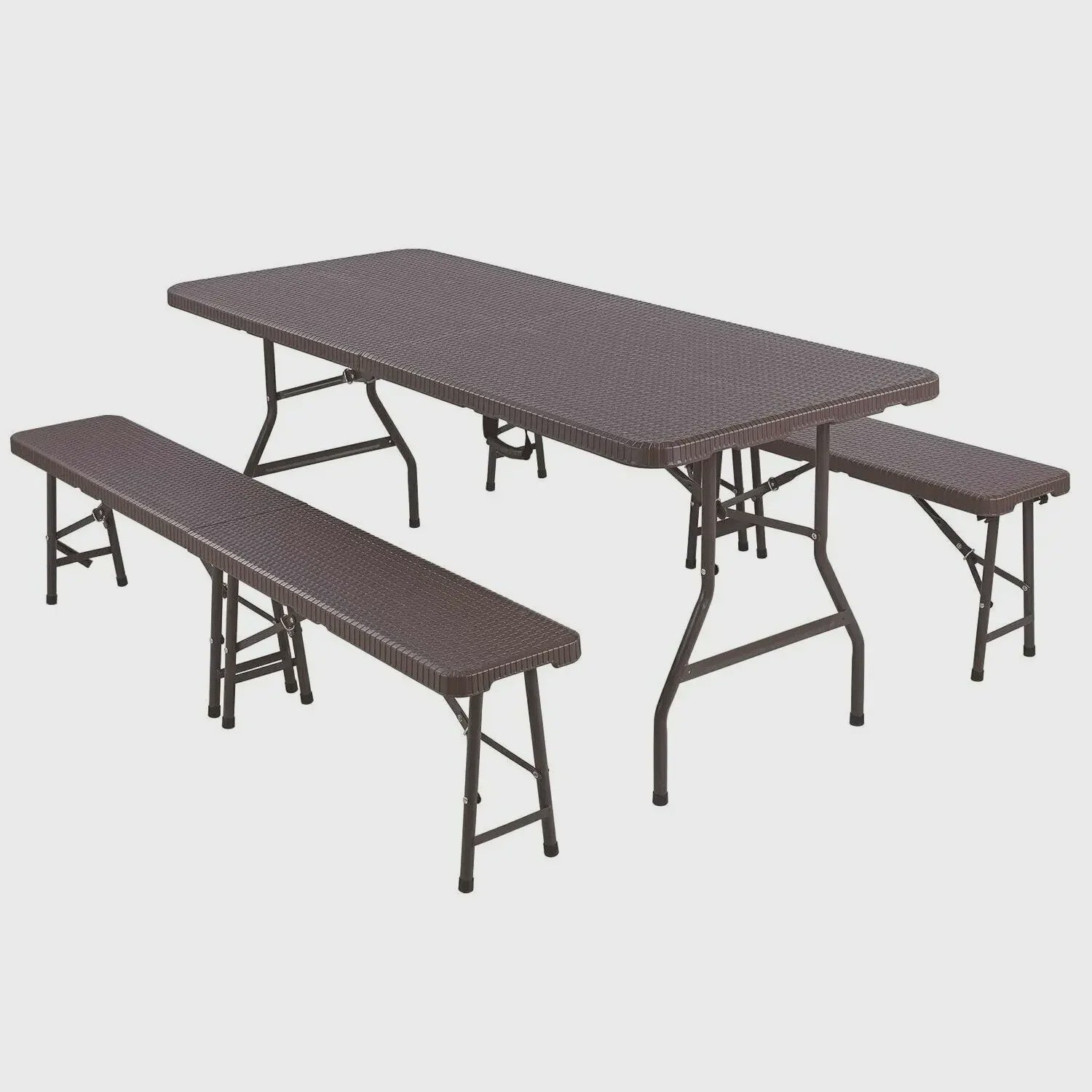 180cm Klaptafel met 2 Banken - Complete Set voor Buiten, Camping en Evenementen