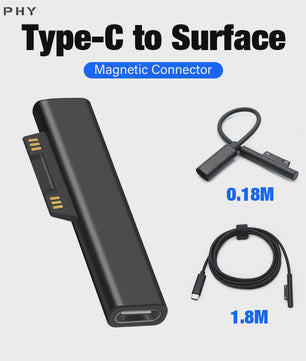 Universele USB-C PD Snellader Kabel Adapter voor Microsoft Surface Pro/Laptop