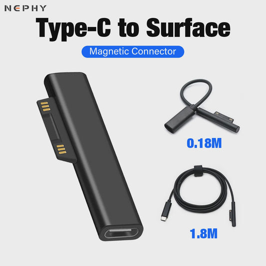 Universele USB-C PD Snellader Kabel Adapter voor Microsoft Surface Pro/Laptop