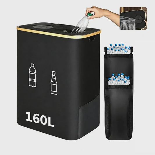 160L Grote Opbergmand - Opvouwbaar, Ideaal voor Flessen, Recycling, Wasgoed & Feestjes
