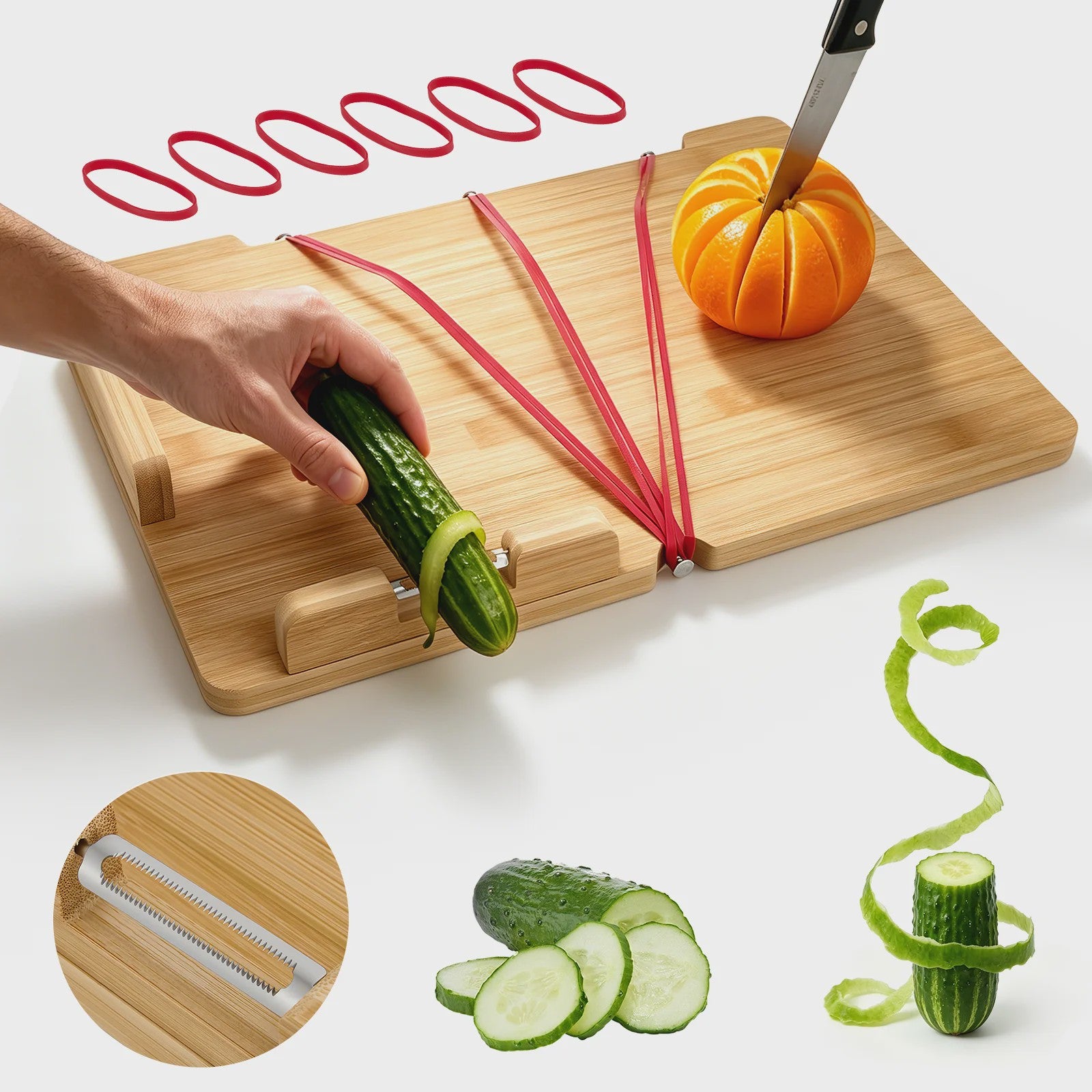 Multifunctionele Bamboe Snijplank - Ideaal voor Vlees, Groenten & Fruit