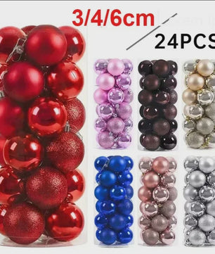 Set van 24 Kerstballen (3/4/6 cm) - Versier je Kerstboom en Feest met Stijl