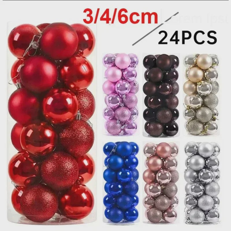 Set van 24 Kerstballen (3/4/6 cm) - Versier je Kerstboom en Feest met Stijl