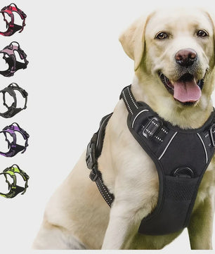 Verstelbaar Anti-Trek Hondentuig met Borstclip & Handvat - Comfortabel & Reflecterend
