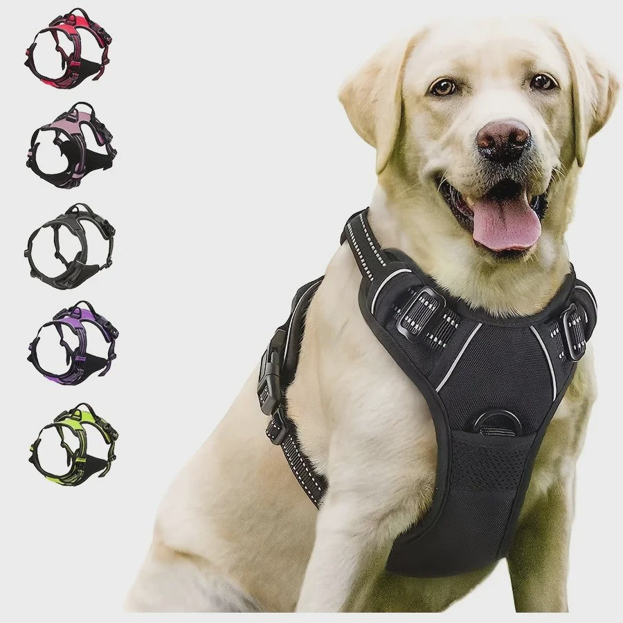 Verstelbaar Anti-Trek Hondentuig met Borstclip & Handvat - Comfortabel & Reflecterend