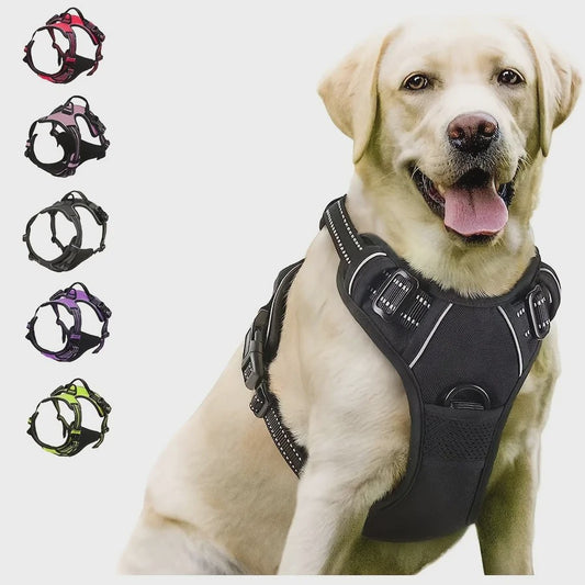 Verstelbaar Anti-Trek Hondentuig met Borstclip & Handvat - Comfortabel & Reflecterend