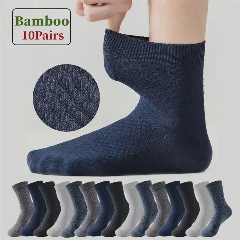 10 Paar Heren Bamboe Sokken - Comfortabel, Ademend & Stijlvol (EU 38-45)