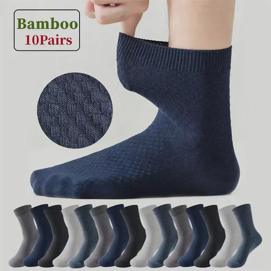 10 Paar Heren Bamboe Sokken - Comfortabel, Ademend & Stijlvol (EU 38-45)