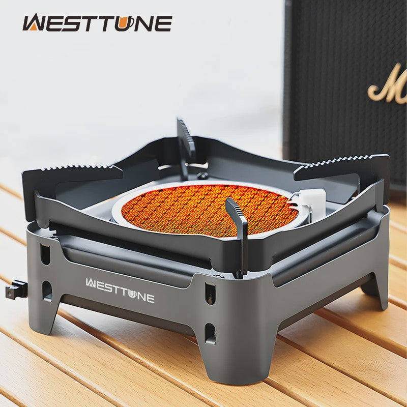 WESTTUNE Draagbare Camping Gasbrander 3600W - Infrarood Verwarmingssysteem met Elektronische Ontsteking
