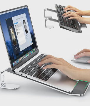 Ergonomische Laptopstandaard met Polssteun - Aluminium Verstelbare Laptopverhoger