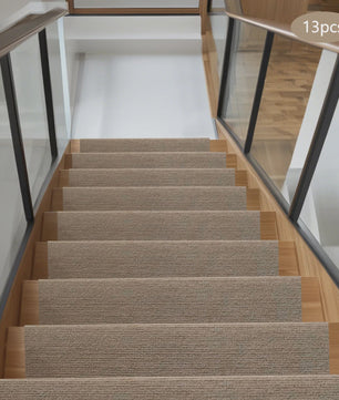 13x Beige Antislip Traptrede Matten - 55x24cm - Bescherming en Veiligheid voor Elke Trap