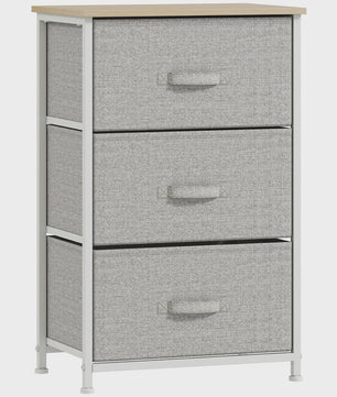 Homcom 3-Laden Stoffen Commode - Moderne Opbergkast met Stalen Frame en Verstelbare Voeten